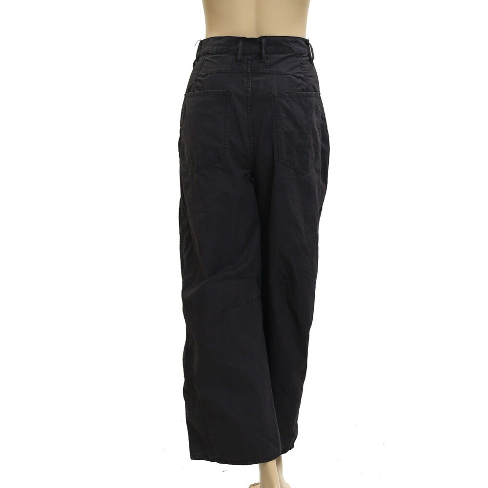 Free People High Waisted Straight-Leg Jeans Pants Black Cotton L-30 New 281591 - Picture 3 of 4